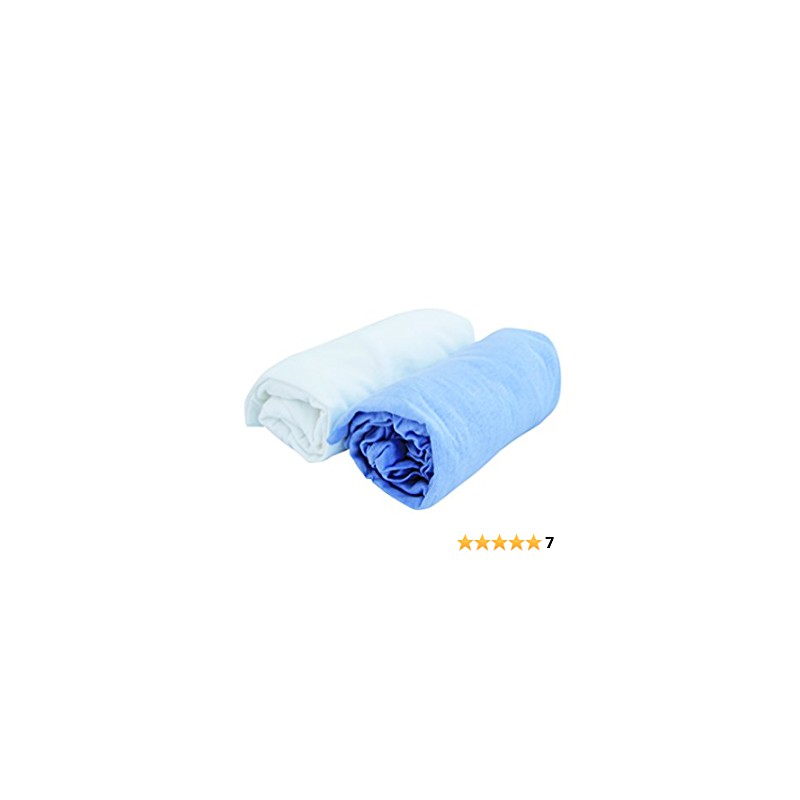 lot 1 alèse PU + 1 drap housse 60x120 blanc/light blue - Bébé Roi