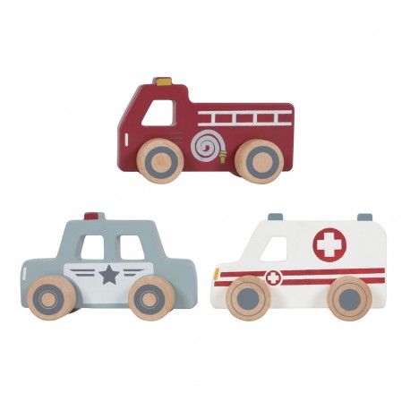 Set ambulance, camion de pompier et voiture de police
