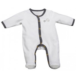 Pyjama velours blanc/jaune - 3Mois - Babyfan